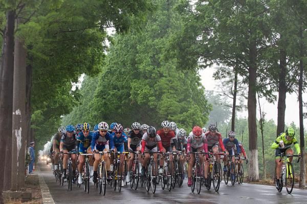 The Tour of Chongming Island peloton in action on the first stage.