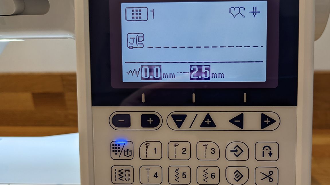 Brother Innovis F420 review, as represented by an LCD screen on a sewing machine