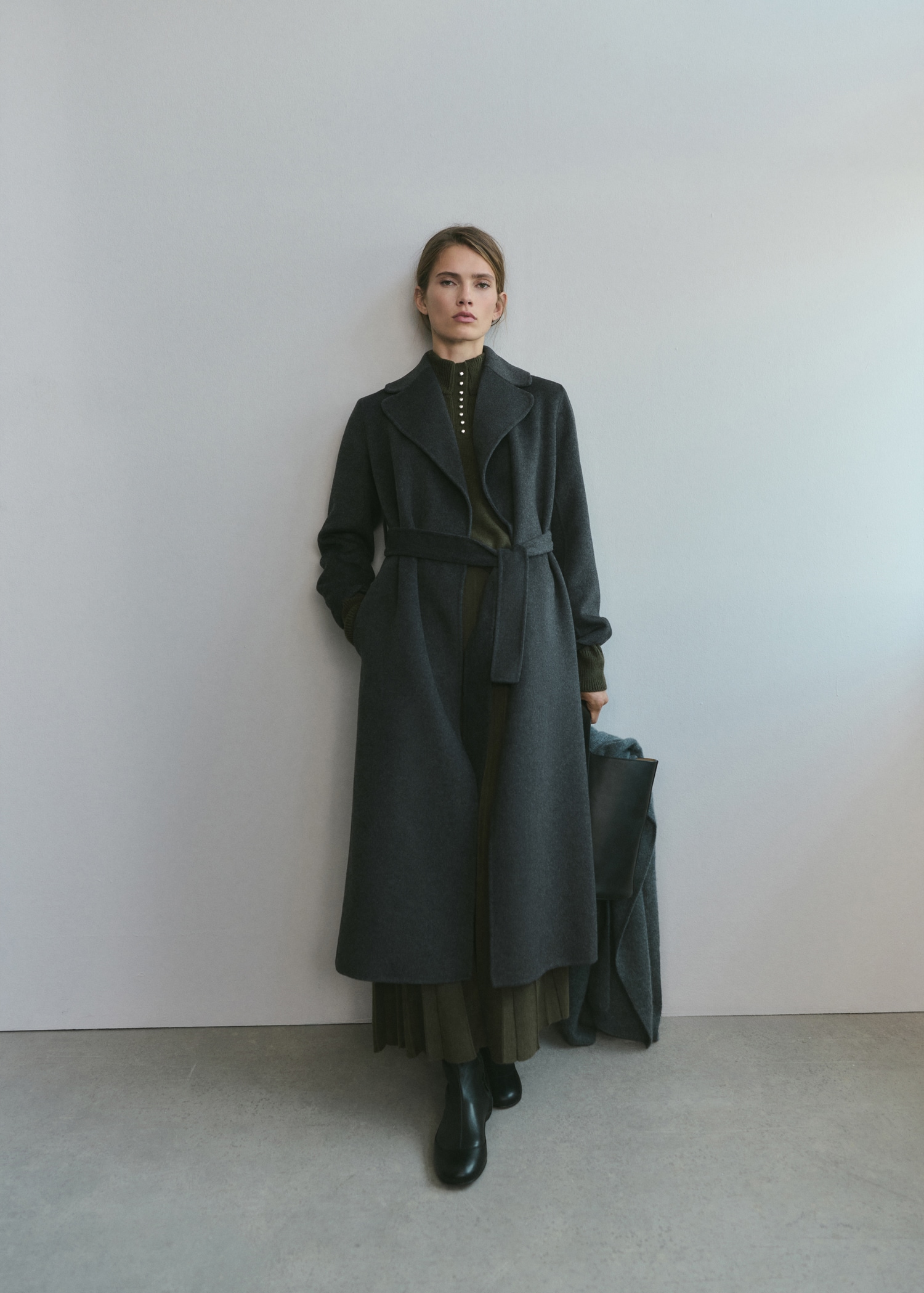 Handmade Wool Coat With Belt - Women | Mango United Kingdom