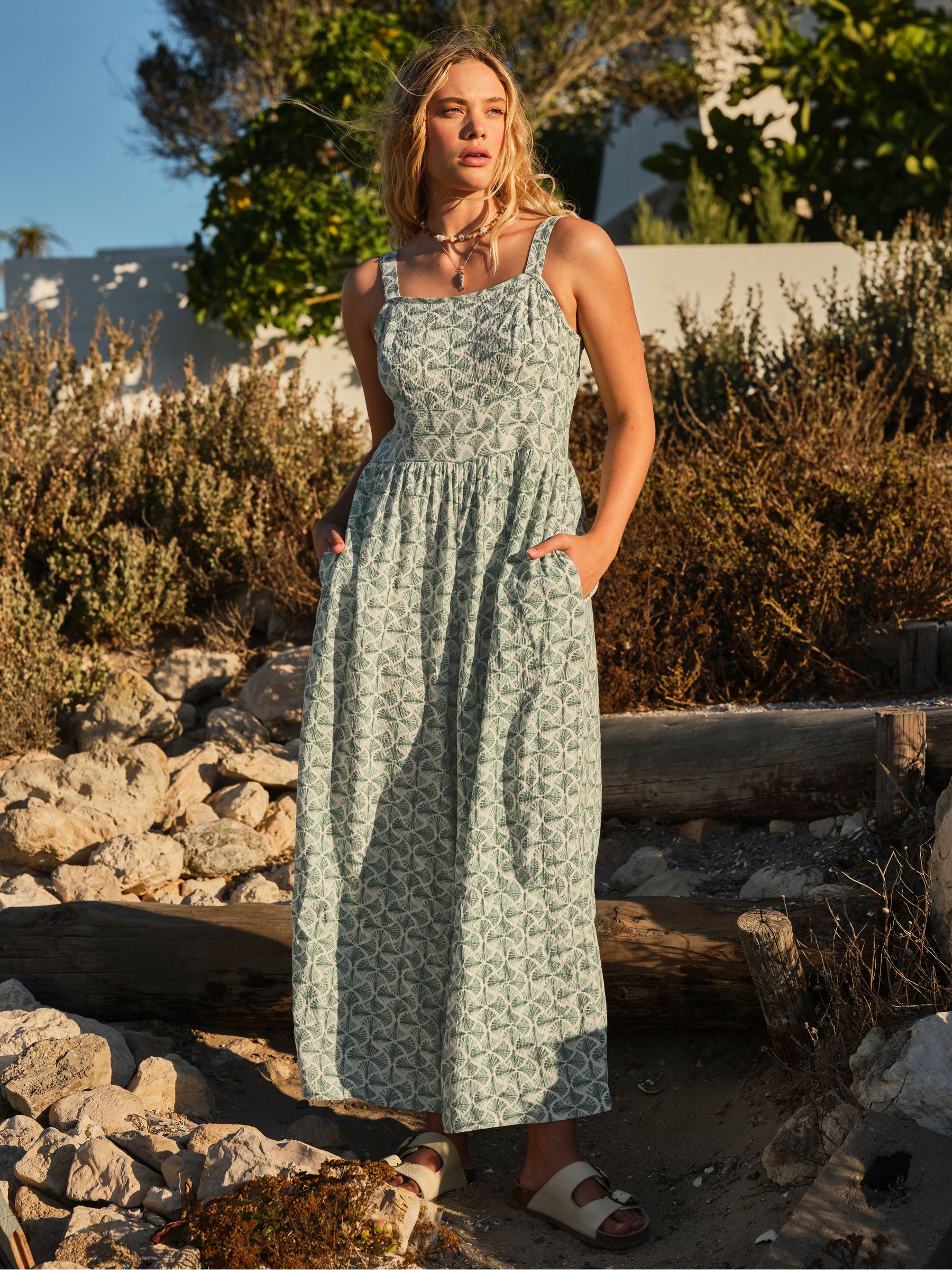 Ruby Green Fan Geo Regular Jumpsuit - Size 6 S