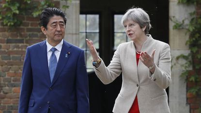 Theresa May meets Shinzo Abe earlier this year