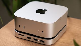 The Mac mini M4 on top of Satechi's Mac Mini Hub