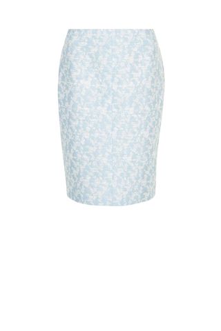 Dorothy Perkins Blue Jacquard Pencil Skirt, £30