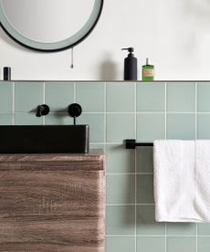 bathroom with vanity and sink and paint bathroom tiles