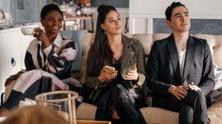 Adina Porter as Enid Collins, Jeanine Mason as Hyacinth, Troy Iwata as Brad in The Perfect Couple