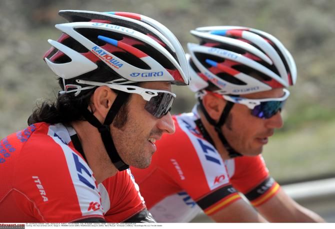 Katusha teammates Dani Moreno and Joaquim Rodriguez