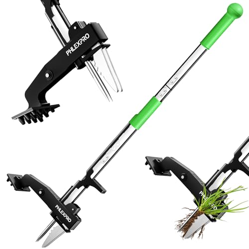 Phlex Pro Stand Up Weeder Puller, 4-Claws Gardening Weeding Tools - Phlexpro 2025 New Upgraded Back-Saver 39.3" Long Handle Weed Puller Dandelion Remove Tool for Garden/lawn/patio/farm Use