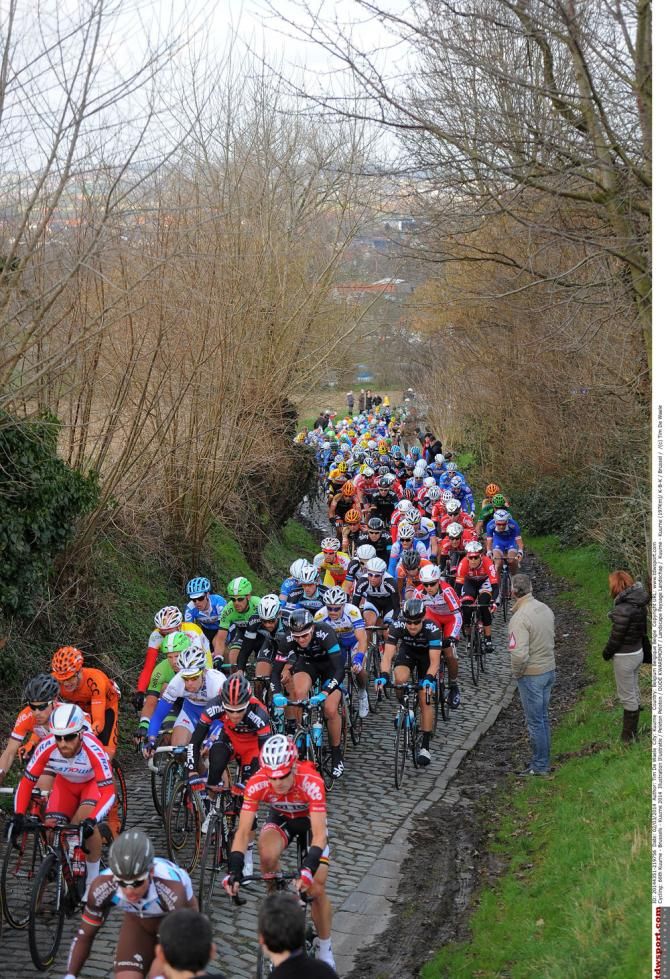 Team Sky are caught out as up ahead Omega and Belkin attack