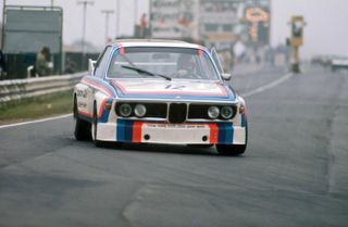 The original BMW 3.0 CSL pictured on track at the Nürburgring 1973