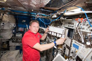 Newly-named cosmonaut candidate Yevgeny Prokopyev's older brother, Expedition 56 flight engineer Sergey Prokopyev, seen on board the International Space Station in July 2018.