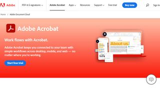 Capture d'écran du site web d'Adobe Acrobat