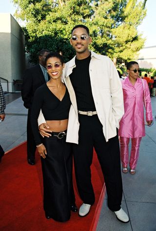 Will Smith and Jada Pinkett at a film premiere, 1996