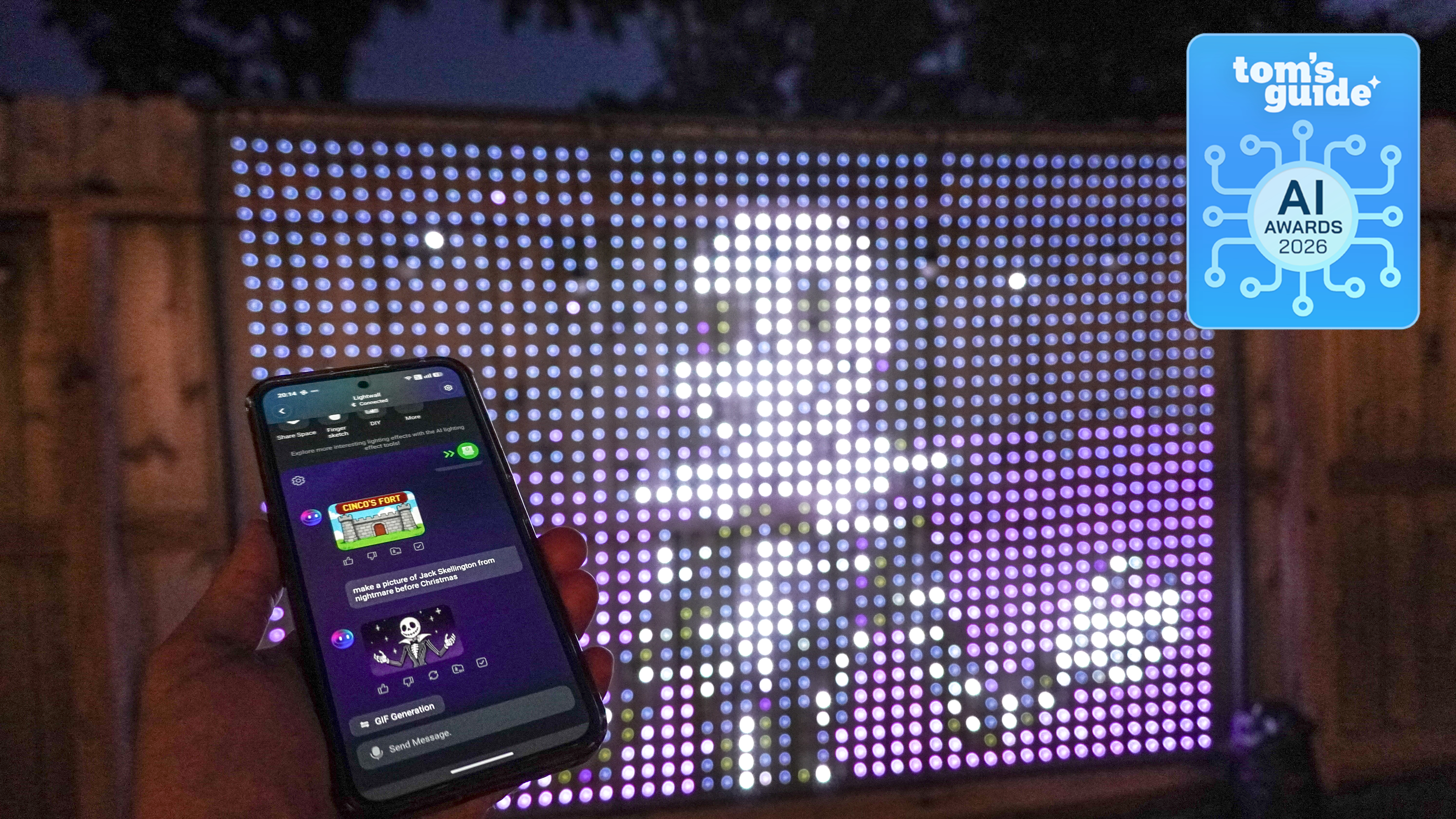 The Govee Lightwall with a Tom's Guide AI Awards 2026 badge