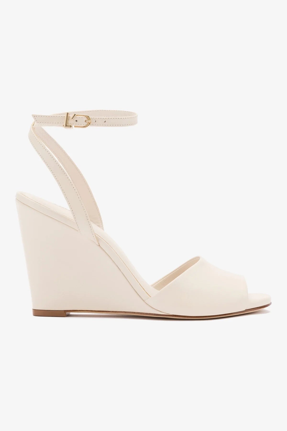 Larroud&amp;eacute;, Yves Wedges in Ivory Leather