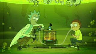 Rick and Morty in the "Vat of Acid Episode." 