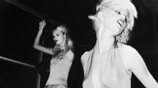 Kate Moss and Trish Goff backstage at Martine Sitbon fashion show