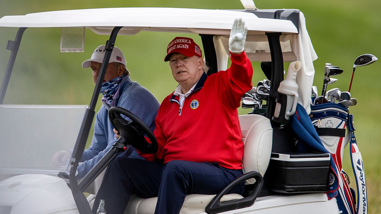 Donald Trump at Trump National Golf Club in 2020