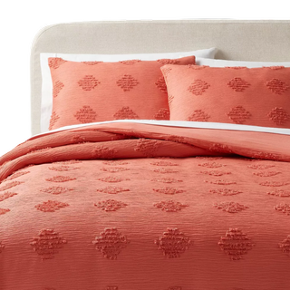 a Tufted Diamond Crinkle Duvet Cover and Sham Set by Threshold™