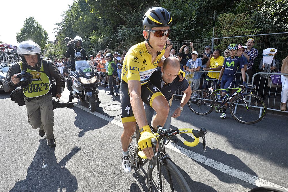 Tony Martin (Etixx-Quickstep) broke his collarbone in the stage 6 crash while leading the Tour de France