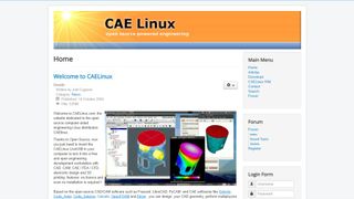 CAELinux website screenshot