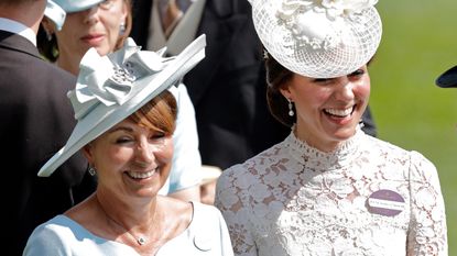 Catherine, Duchess of Cambridge (R) and her mother Carole Middleton attend day 1 of Royal Ascot at Ascot Racecourse on June 20, 2017 in Ascot, England