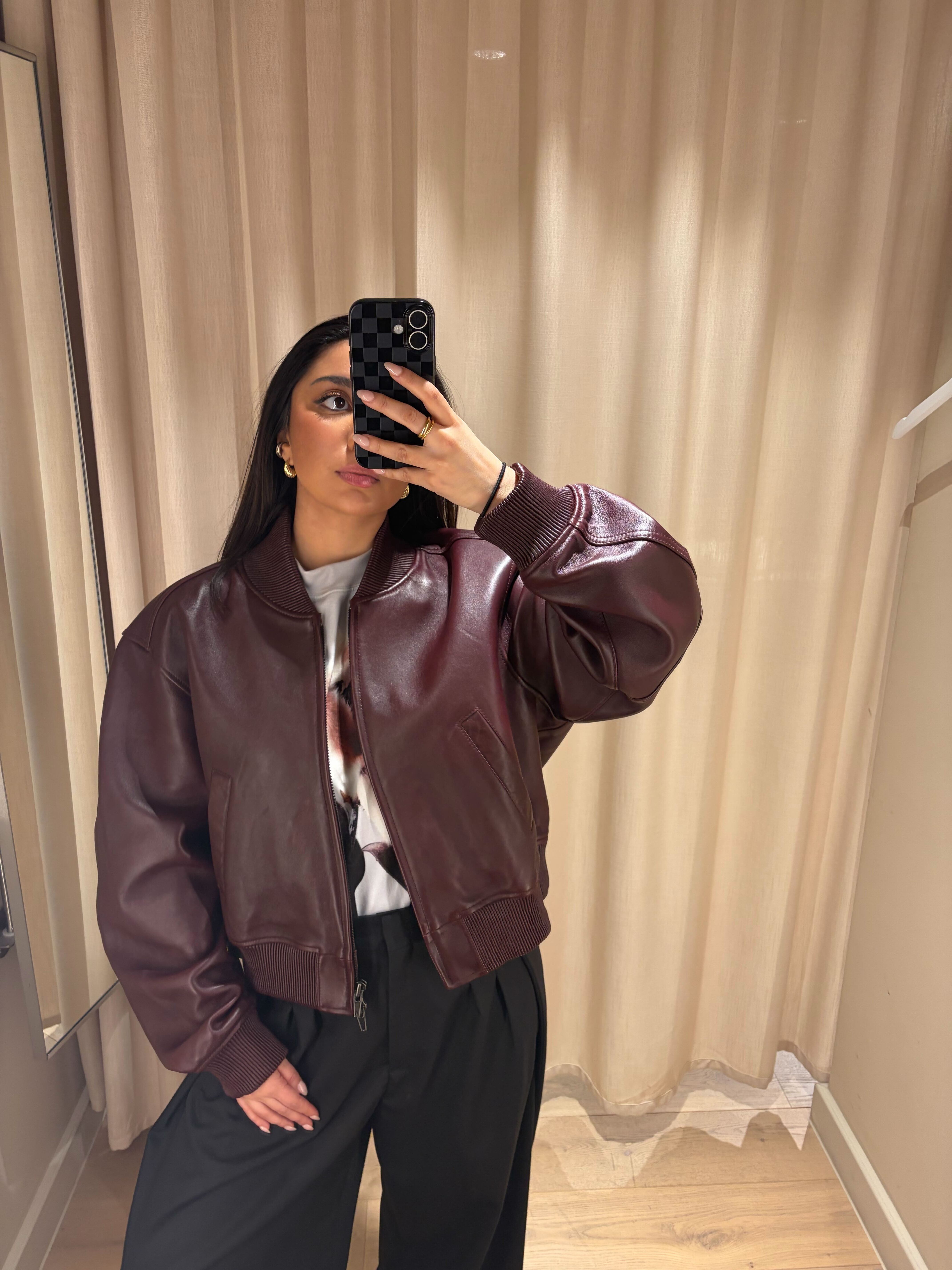 Marina wearing the H&amp;amp;M bomber jacket