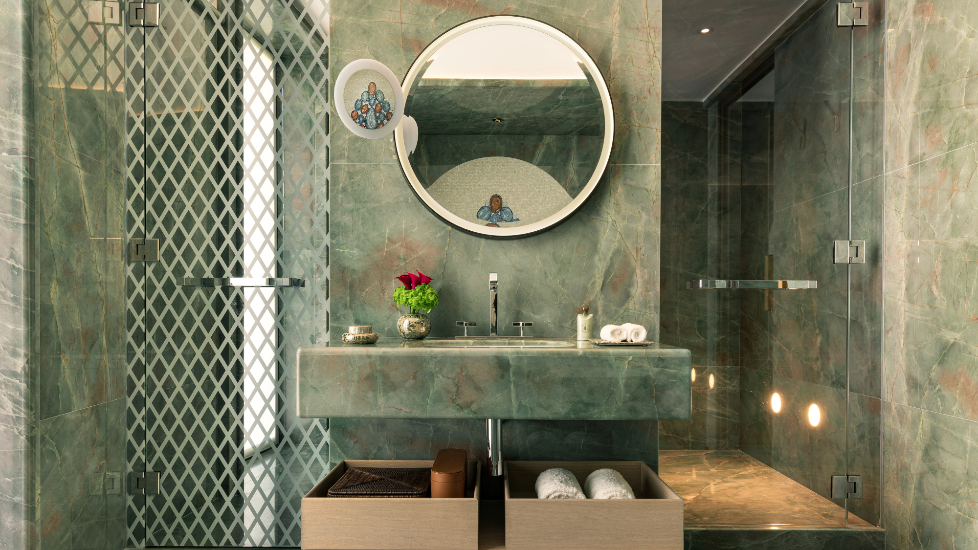 Marble bathroom at Bvlgari Hotel Roma