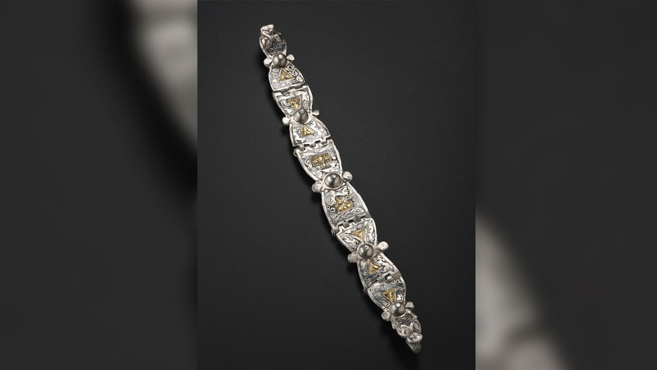 A multi-hinged strap from the Galloway Hoard.