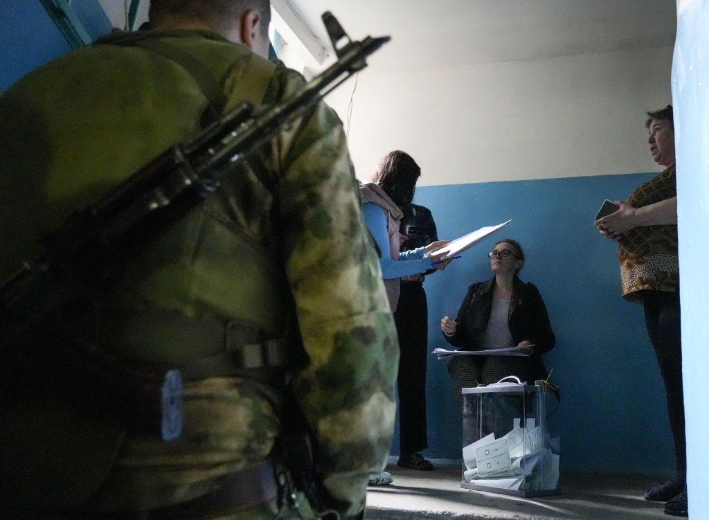 Referendum voting in Donetsk, Ukraine