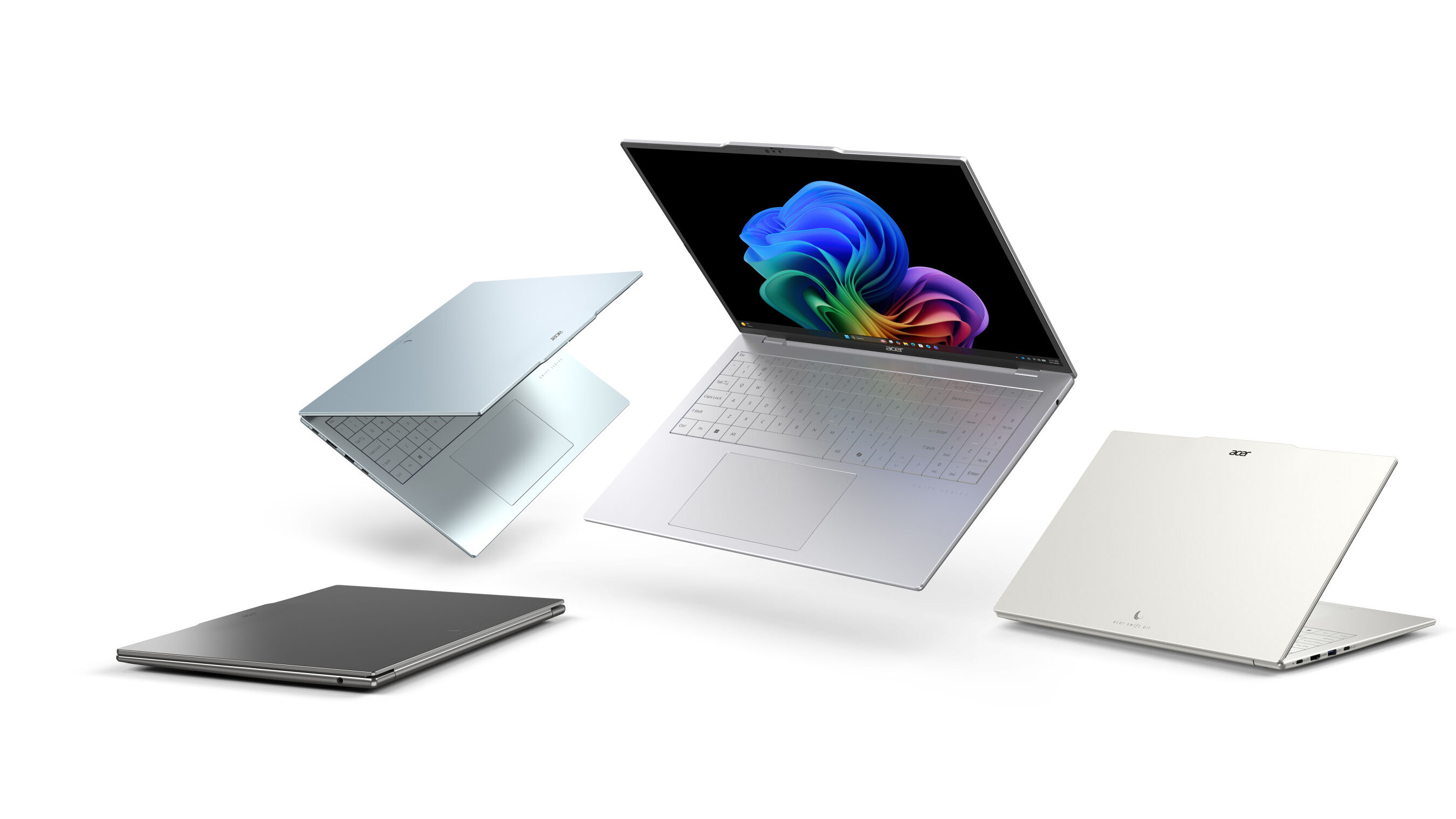 The Acer Swift Air 16 in different orientations