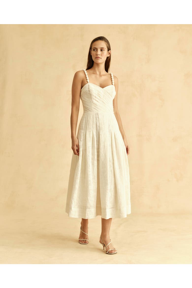 Marabel Sweetheart Jacquard Midi Dress