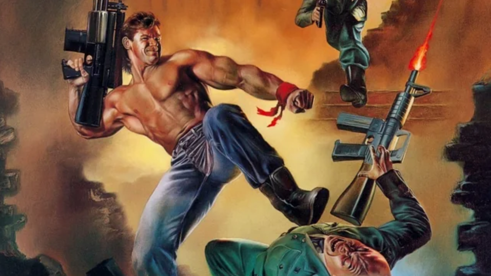 BJ kicking a nazi.
