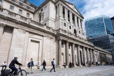 Pedestrians outside the Bank of England