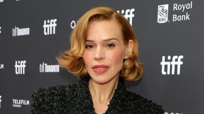 Billie Piper is pictured wearing a black dress and a blurred, rosy lipstick look at the premiere of "Elsinore" during the 2026 Toronto International Film Festival at Princess of Wales Theatre on September 14, 2026 in Toronto, Ontario.