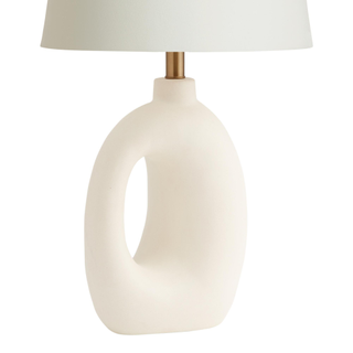 A neutral ceramic sculptural lamp base from World Market