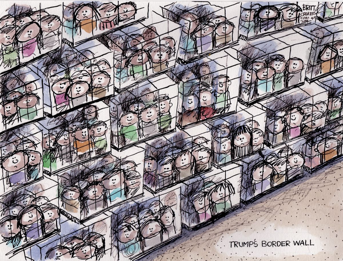 Political Cartoon U.S. Trumps border wall immigration children | The Week