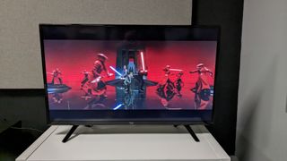 Amazon 32-inch 2-series with Star Wars the last jedi on screen
