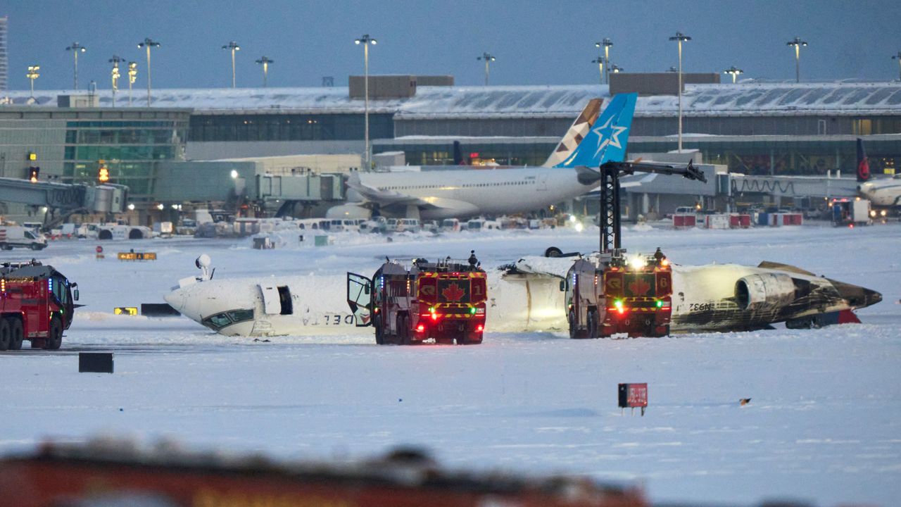 Delta regional jet crashes at Toronto Pearson International Airport