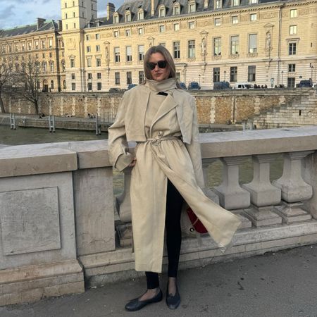 @annelauremais street style shot in paris wearing a trench and flats