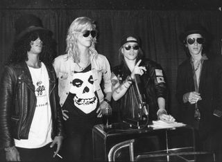 Guns N' Roses at a press conference announcing the finalists for the MTV Video Music Awards in 1988