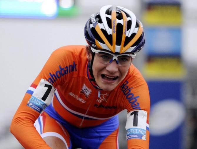Netherlands' Marianne Vos competes to win the women elite Cyclocross World Championship race in Koksijde