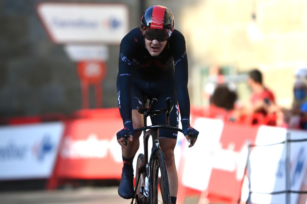 SANTIAGO DE COMPOSTELA SPAIN SEPTEMBER 05 Pavel Sivakov of Russia and Team INEOS Grenadiers crosses the finishing line during the 76th Tour of Spain 2021 Stage 21 a 338 km Individual Time Trial stage from Padrn to Santiago de Compostela lavuelta LaVuelta21 ITT on September 05 2021 in Santiago de Compostela Spain Photo by Stuart FranklinGetty Images