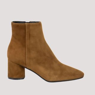 Flat lay image of suede boots 