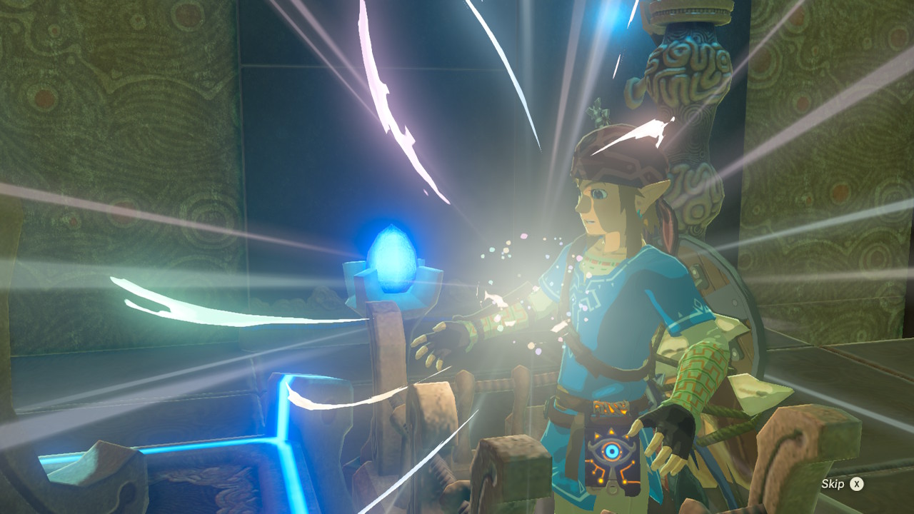 Link unlocks a treasure in The Legend of Zelda: Breath of the Wild