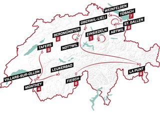 Overall route map for 20223 Tour de Suisse