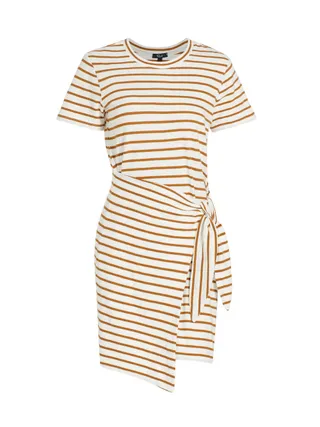 Rails, Edie Cotton Striped Wrap T-Shirt Dress