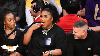 Lizzo Went to a Lakers Game In a Thong-Baring Cut-Out Dress | Marie Claire
