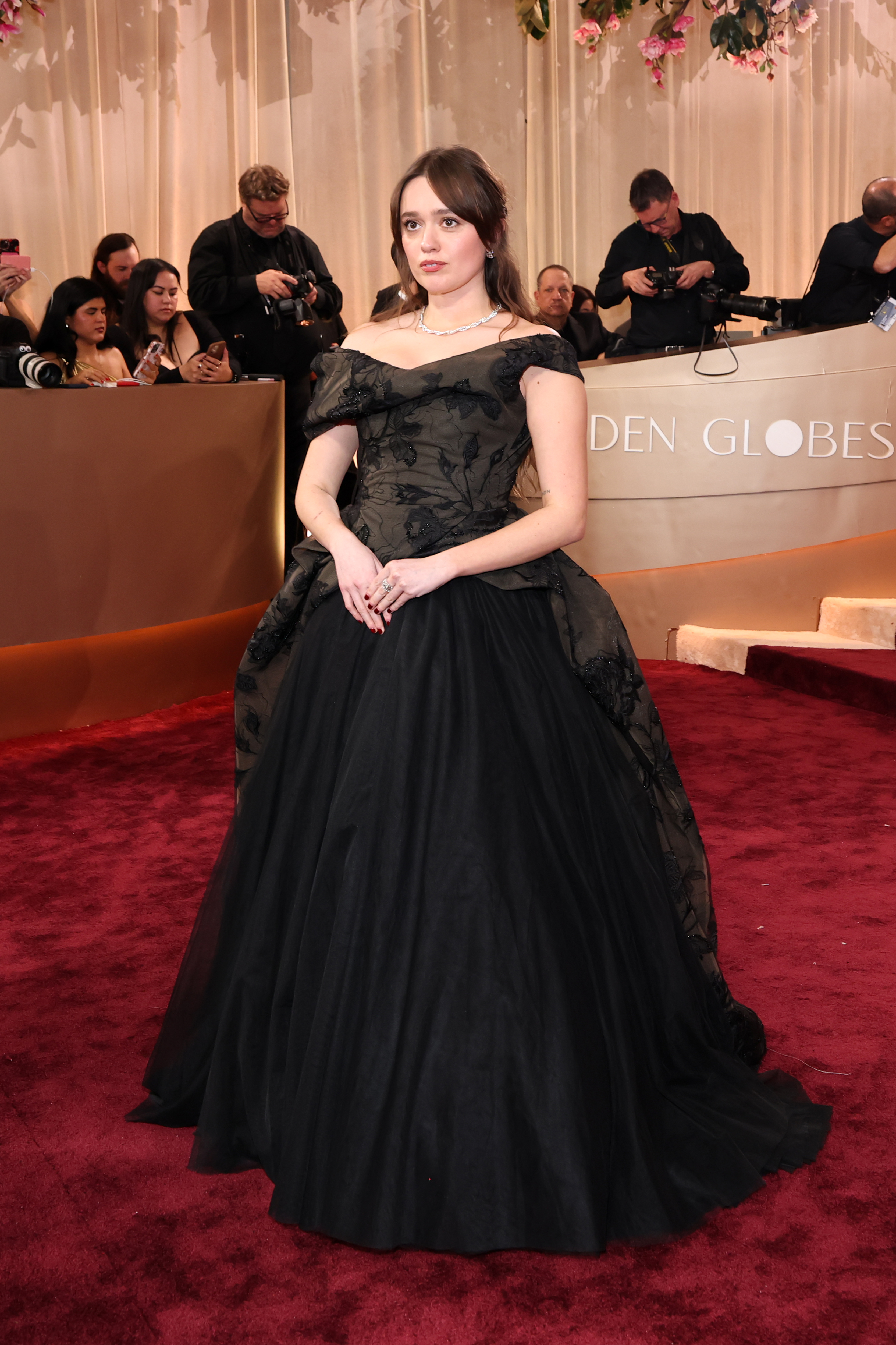 BEVERLY HILLS, CALIFORNIA - JANUARY 11: (FOR EDITORIAL USE ONLY) Aimee Lou Wood attends the 83rd Annual Golden Globe Awards at The Beverly Hilton on January 11, 2026 in Beverly Hills, California. (Photo by Amy Sussman/Getty Images)