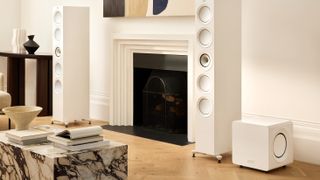 KEF KC92 lifestyle with R11Meta speakers in a lifestyle setting