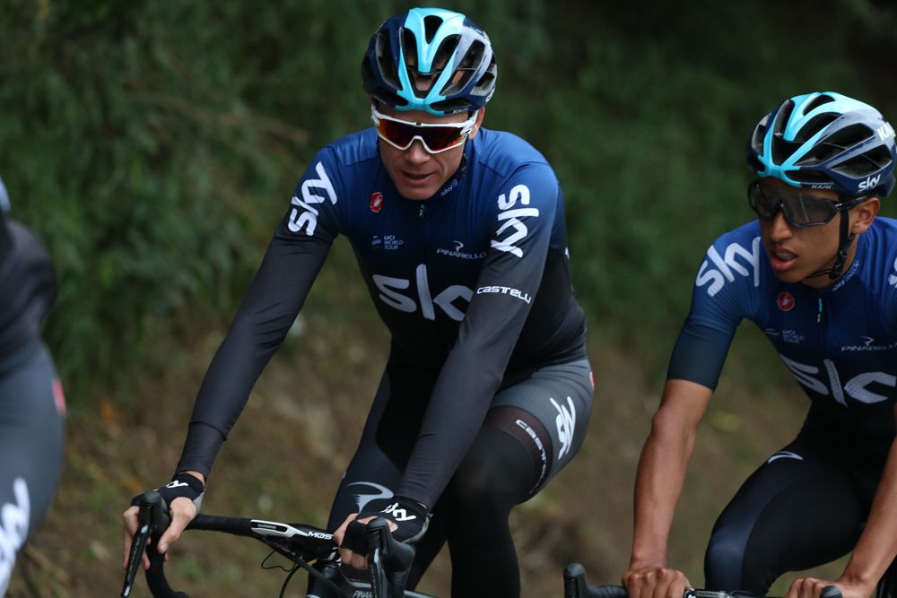 Froome and Bernal ride alongside each other